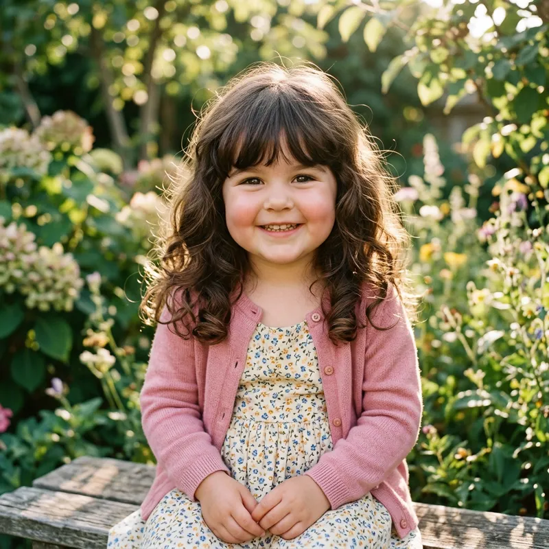 Adorable Girl with Chubby Cheeks and Cute Smile