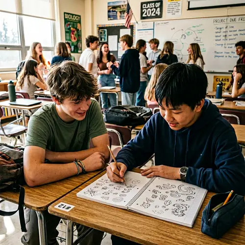 Sunny Classroom Moments: Minh's Drawing Adventure