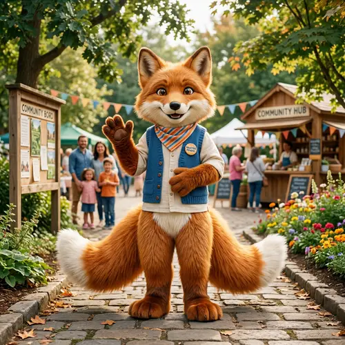 Charming Upright Fox Mascot for Trust & Warmth