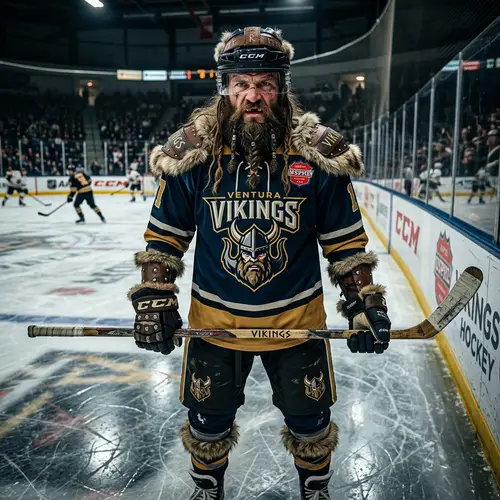 Fierce Viking Hockey Player | Ventura Vikings Jersey