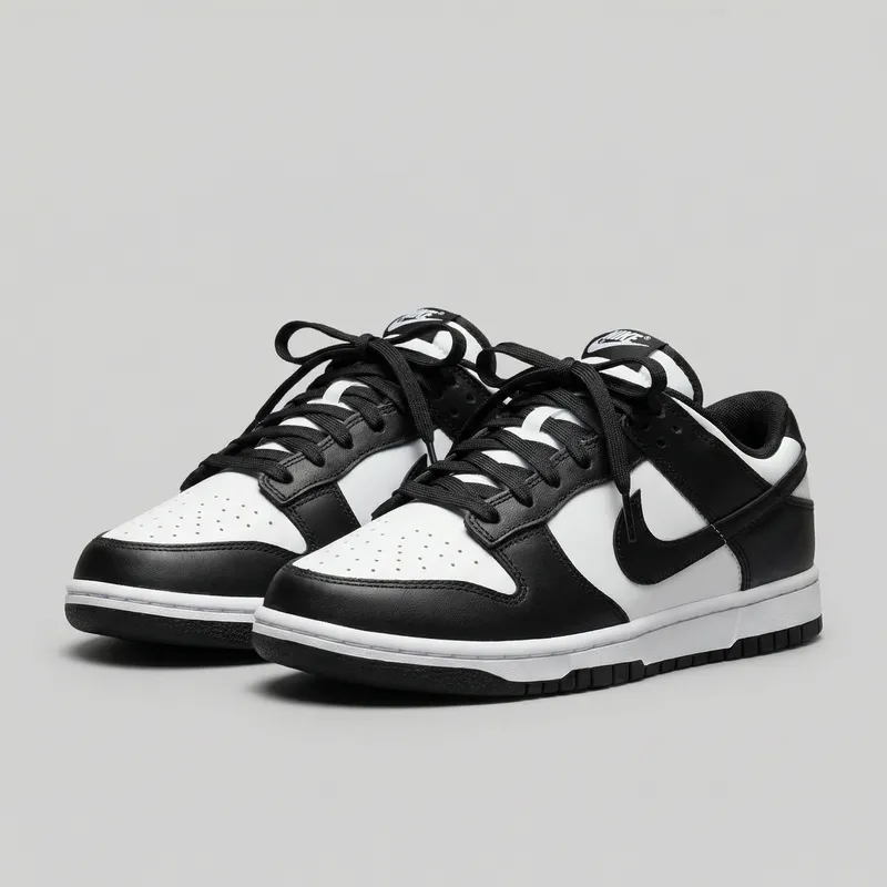 Nike Dunk Low 'Panda' - Classic Black Laces Edition