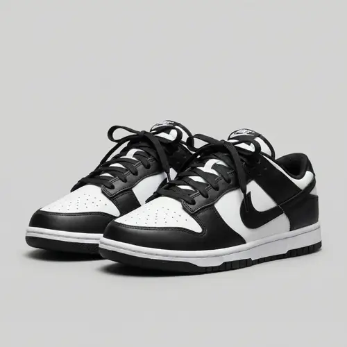 Nike Dunk Low 'Panda' - Classic Black Laces Edition
