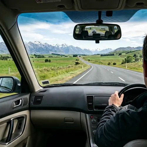 Scenic Drive: Passenger's View of Majestic Mountains