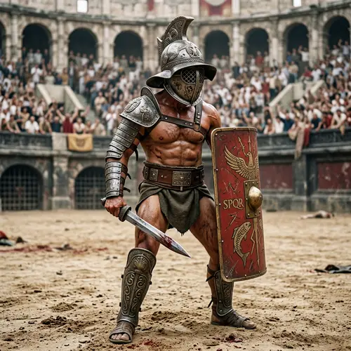 Roman Gladiator Authentic Armor & Helmet