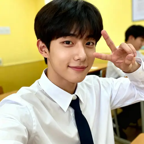 Confident Student Selfie in Class