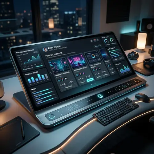 Futuristic Control Panel for Portfolio Presentation | Website