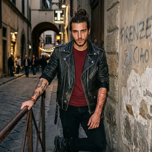 Stylish Italian Male with Unique Features