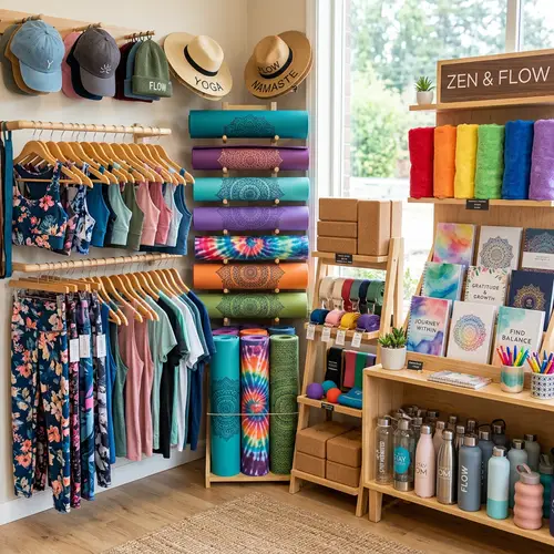 Yoga Merchandise Corner: Mats, Apparel, Hats & More