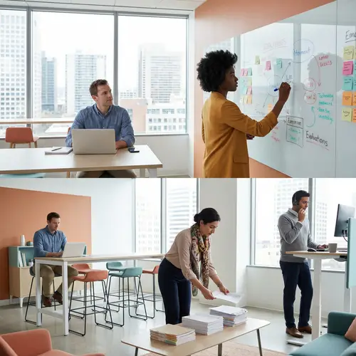 Modern Office Collaboration: Minimalist Design Professionals at Work