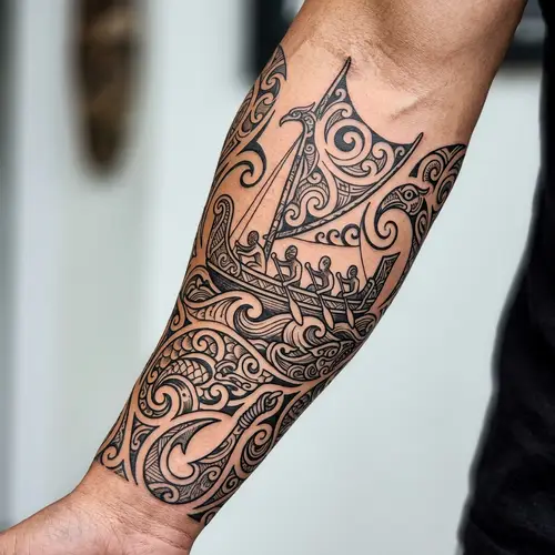 One Piece and Maori Inspired Tattoo Design