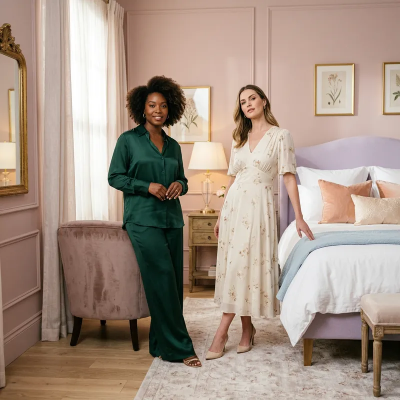 Sensual & Confident Women in Luxurious Bedroom | Elegant Glamour