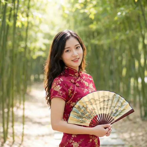 Beautiful Chinese Girl in Traditional Cheongsam
