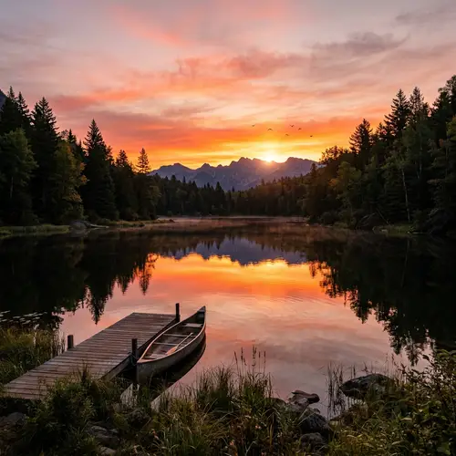 Tranquil Sunrise Over the Enchanting Lake | Morning Beauty