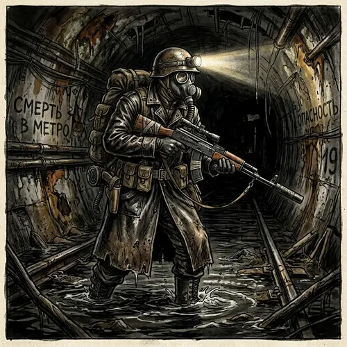 Metro 2033 Art: Stalker in a Post-Apocalyptic World