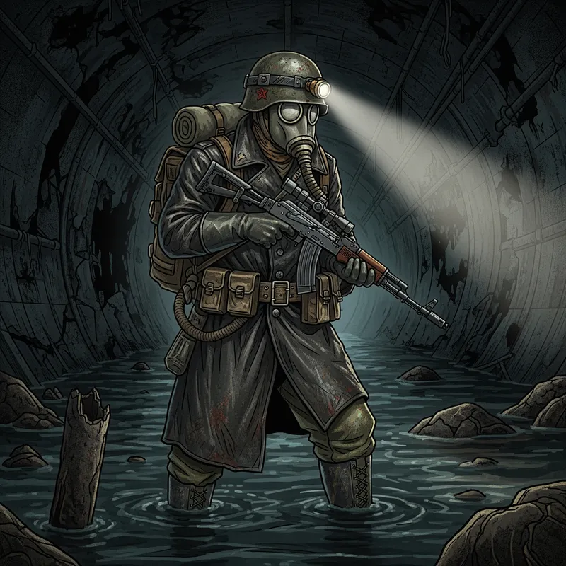 Metro 2033 Art: Stalker in a Post-Apocalyptic World
