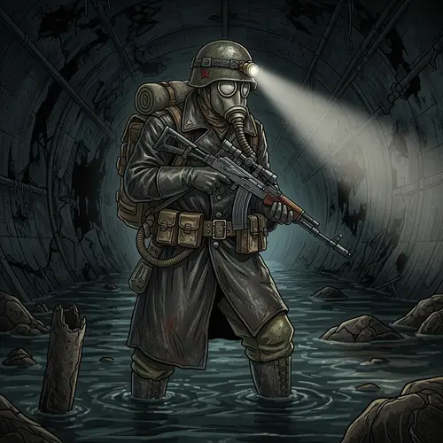 Metro 2033 Art: Stalker in a Post-Apocalyptic World