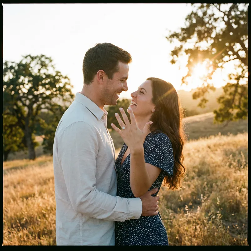 Romantic Engagement Portraits in Golden Hour
