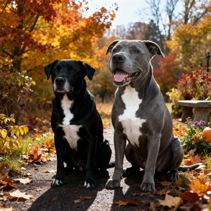 Beautiful Fall Photo of My Two Dogs Together