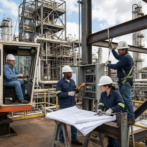 Teamwork in Diverse Industrial Environment | Employees Working Together