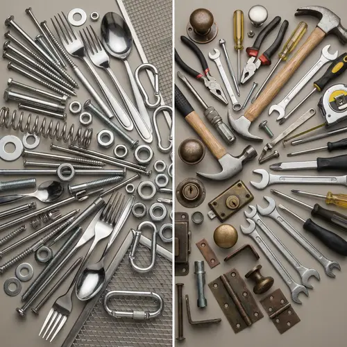 Aesthetic Steel & Hardware Objects Collage