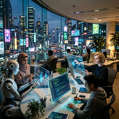 Futuristic 2050: AI & Software Developers in Harmony