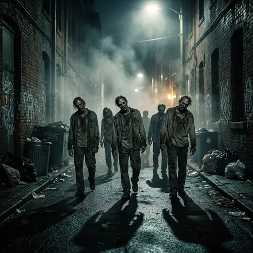 Eerie Zombies in a Horror Scene - 8k Ultra-High Resolution