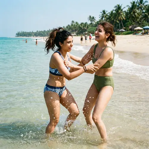 Ritika Sajdeh & Anushka Sharma Bikini Fight