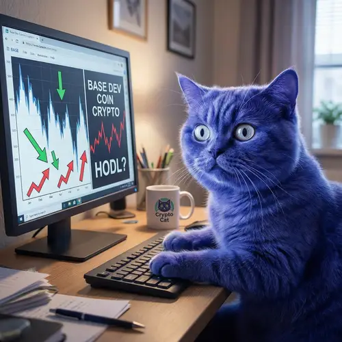 Blue Cat Meme: Base Dev Coin Crypto Humor