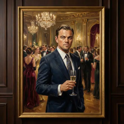 Hong Kong Male Actor in Stylish Suit Portrait | Oil Painting