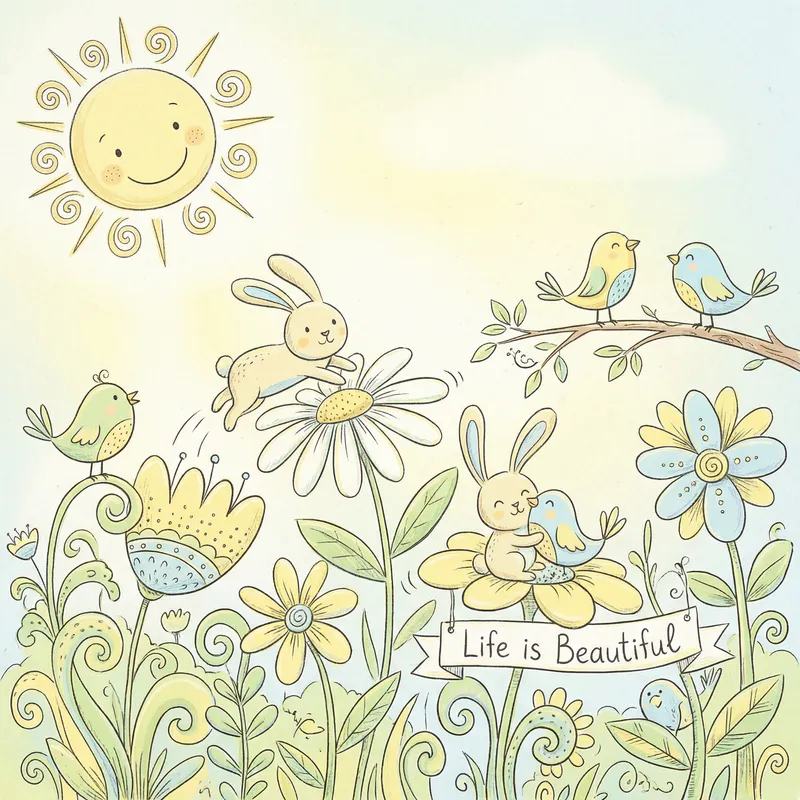 Whimsical Doodle Illustrations of Life's Joy