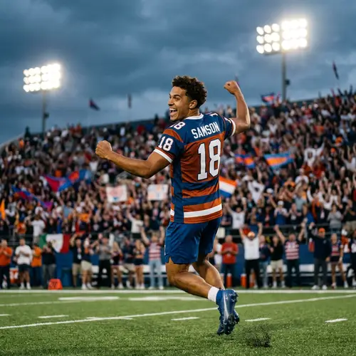 Dynamic Football Pose | 'Samson' 18 Barcelona Jersey | Excitement