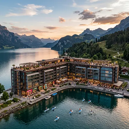 Modern L-Shaped Building Complex: Architectural Marvel