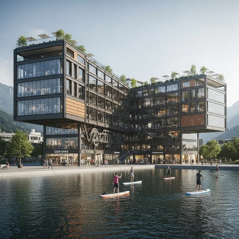 Modern L-Shaped Building Complex: Architectural Marvel