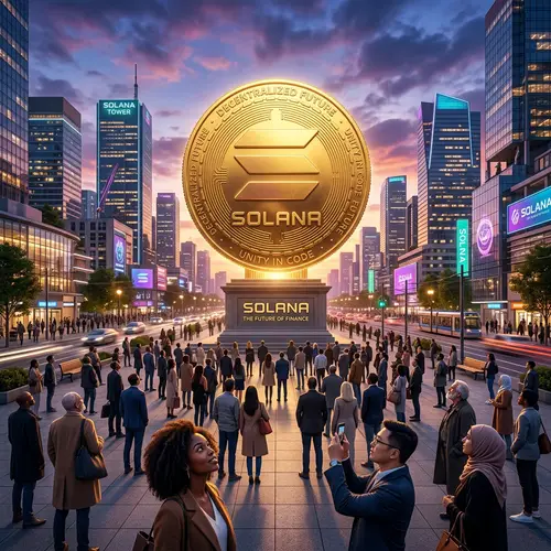 Solana Coin Takeover - Spectacular Scene in a Cityscape