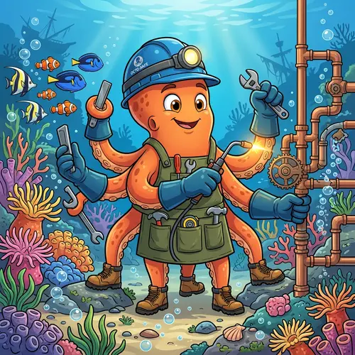Animated Octopus with Safety Gear