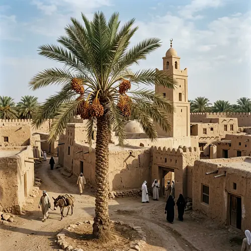 Stunning Date Palm with Arabic Background