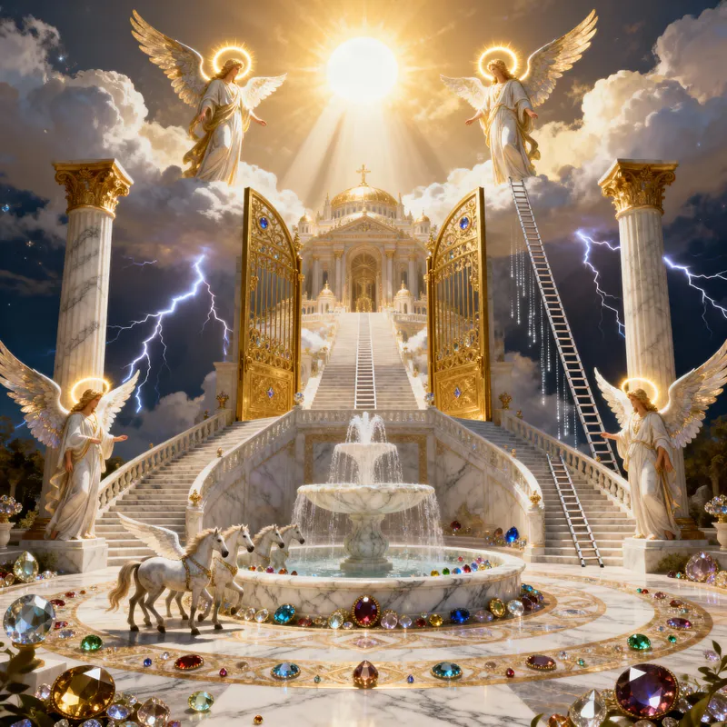 Majestic Heaven: Angels and Golden Gates
