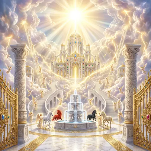 Majestic Heaven: Angels and Golden Gates