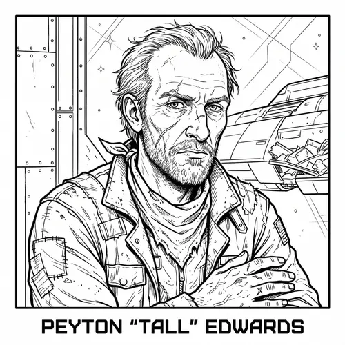 Peyton 'Tall' Edwards: Line Art Portrait