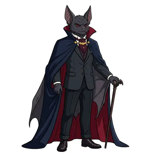 1950s Gentleman Bat Illustration | Unique Vector Art