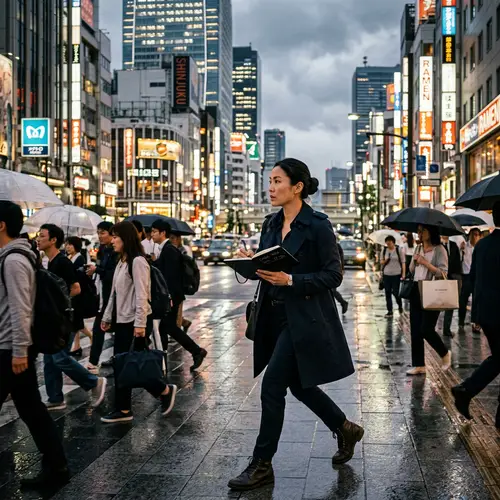 Asian Female Detective in Action | City Investigation Scene