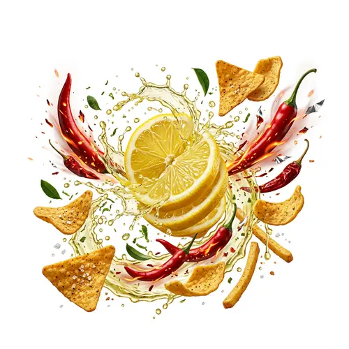 Cinematic Snack Pouch Visual - Lemon & Chili Explosion