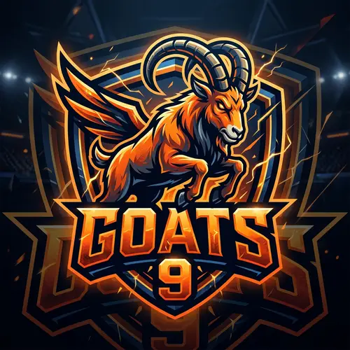 Dynamic Gaming Logo with Goat | 'Goats 9' Typography