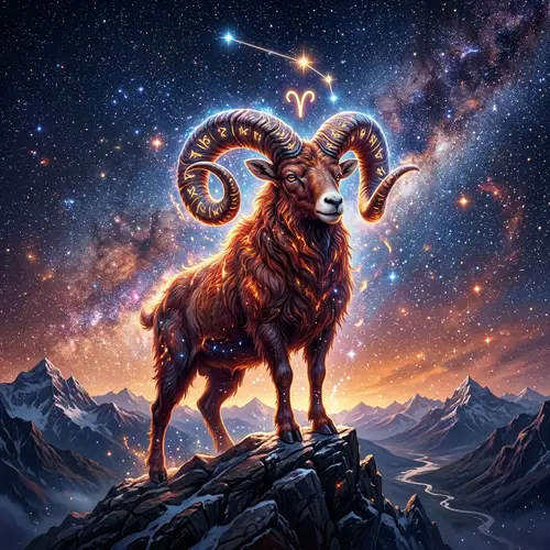 Aries Zodiac Sign: Powerful Ram Under Stars