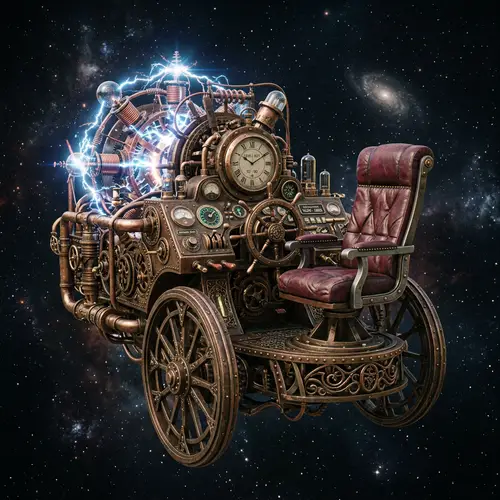 Steampunk Time Machine - Intricately Crafted Time Travel Device