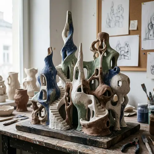 Surrealistic Architectural Model | Plaster & Clay Crafted