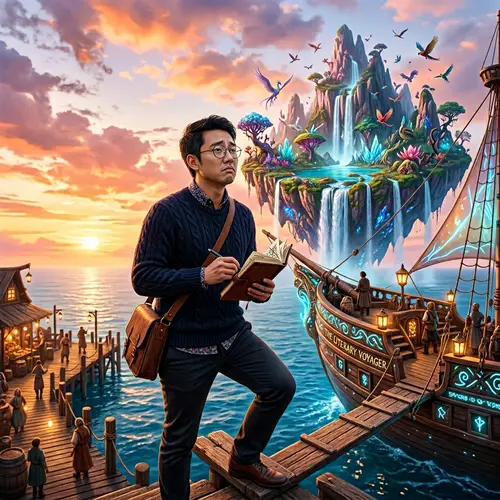 Asian Novelist Embarks on Journey to Exotic Floating Island