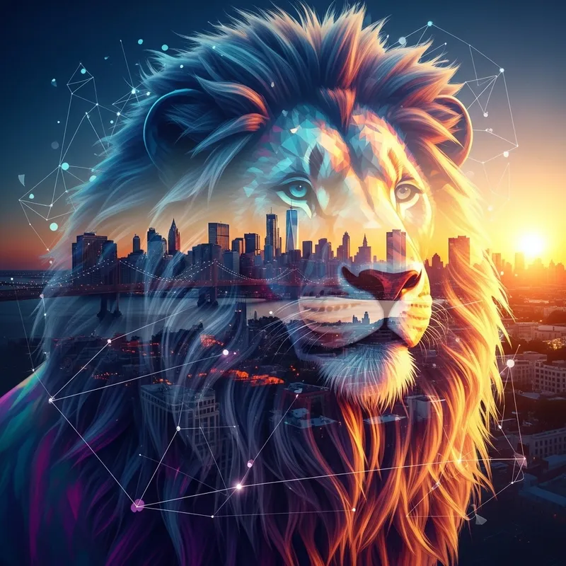 Vibrant Colorful 3D Double Exposure Art