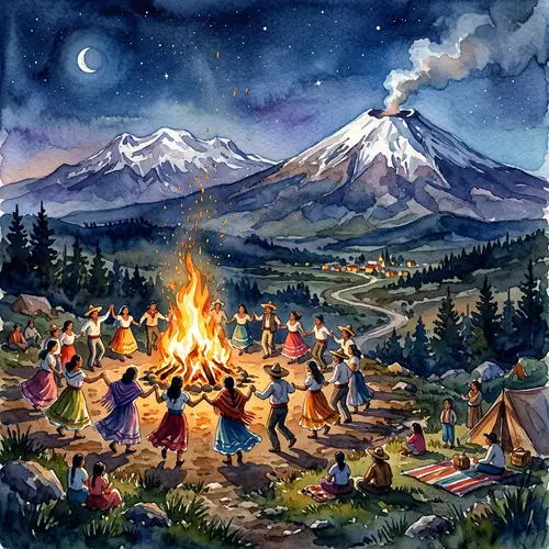 Dancing Around Fire: Popocatépetl & Iztaccíhuatl Art