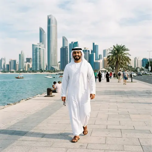Traditional Emirati Man in Abu Dhabi - Walking